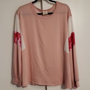 NWOT Fantastic Fawn oversized pink top size large